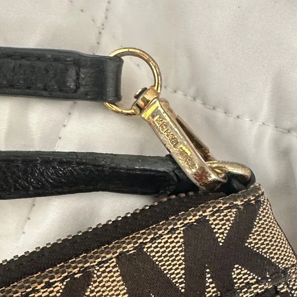 Michael Kors Black and Brown Logo Wristlet - Picture 4 of 8